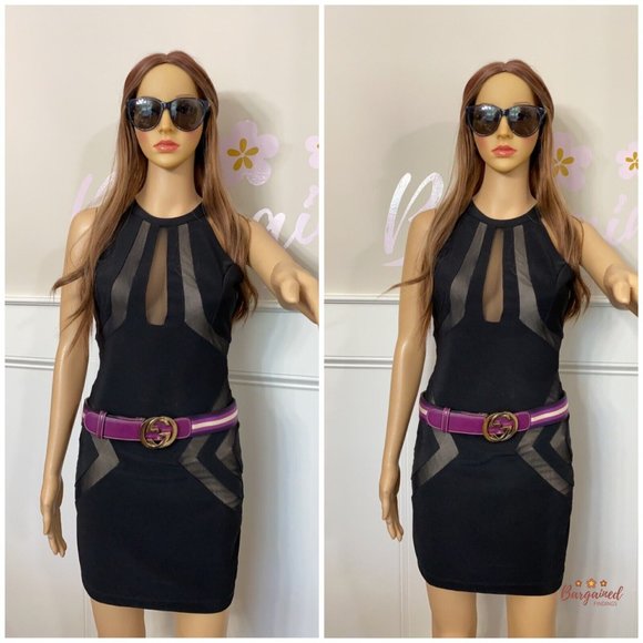 Authentic Gucci Web Canvas Leather Gold Interlocking G Buckle Belt 85/34 114876 - Picture 4 of 13